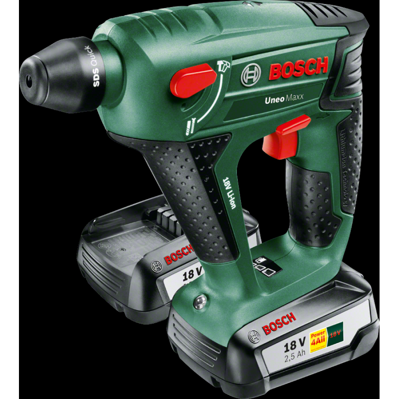 Bosch UNEO MAXX + Standart Uç Giriş Adaptörü (Çift Akü, 2x2,5 Ah)