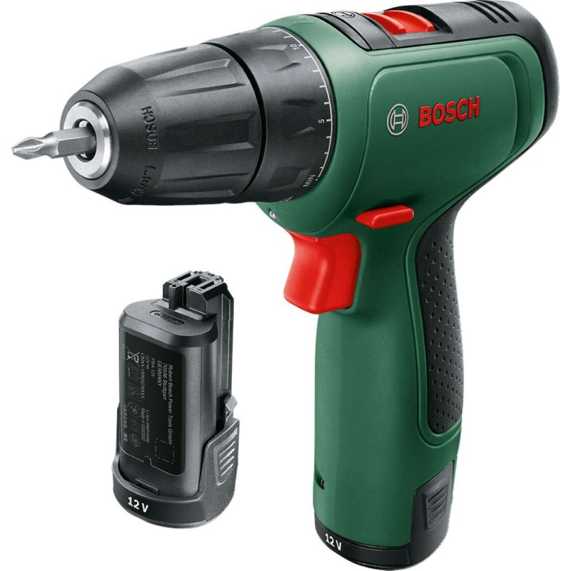 Bosch EasyDrill 1200 + GAL 1210 CV + Aksesuar Seti (Çift Akü, 2x1,5 Ah)