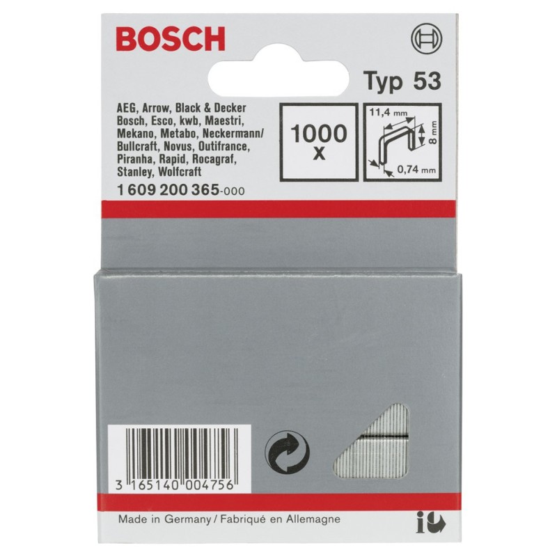 Bosch Zımba Teli Tip53 11,4*0,74*8mm 1000 li