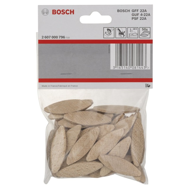 Bosch Yassı Dübel GR 0 45*15*4 mm 50 li