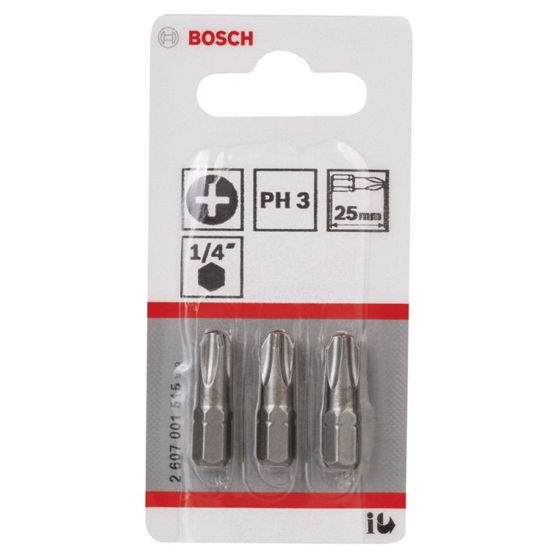 Bosch ExtraHard Vidalama Ucu PH3*25 mm 3 lü