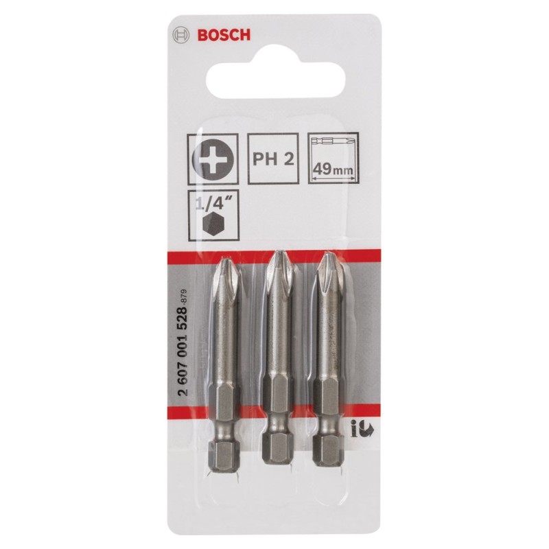 Bosch ExtraHard Vidalama Ucu PH2*49 mm 3 lü