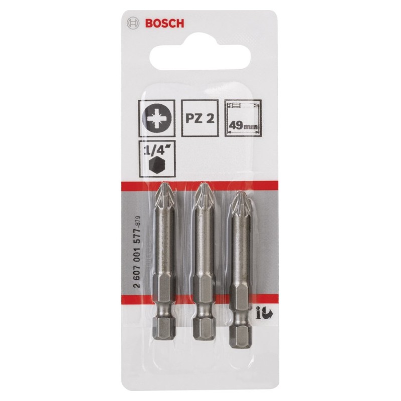 Bosch ExtraHard Vidalama Ucu PZ2*49 mm 3 lü