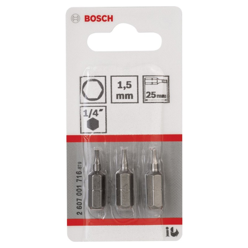 Bosch ExtraHard Vidalama Ucu HEX1.5*25 mm 3 lü