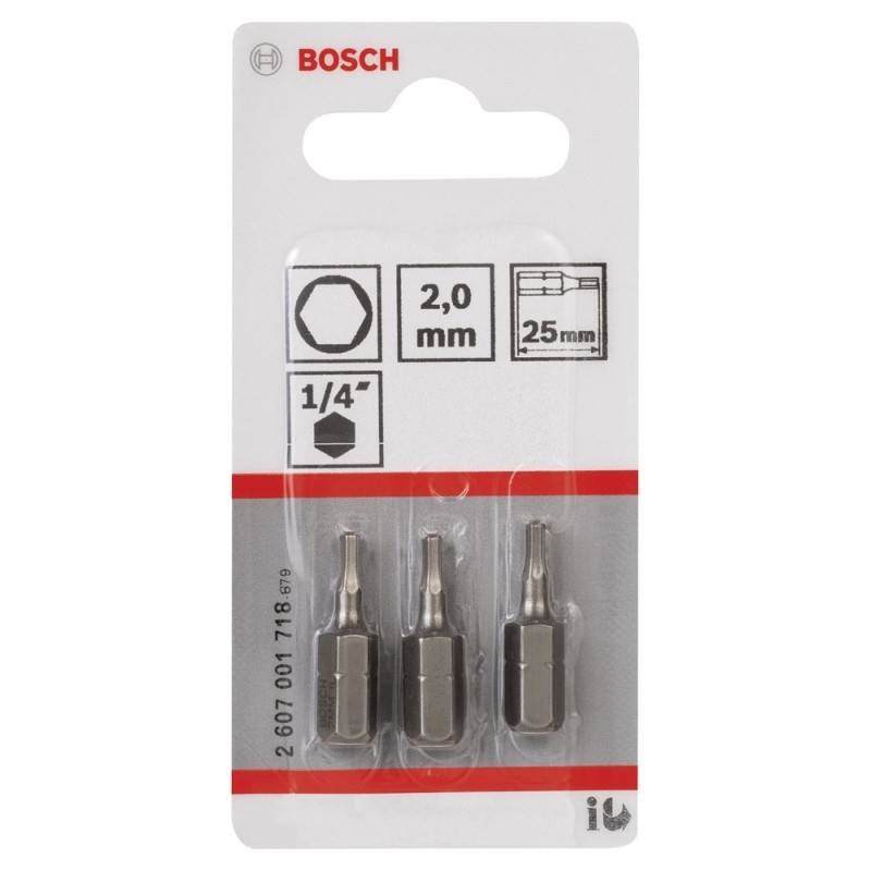 Bosch ExtraHard Vidalama Ucu HEX2*25 mm 3 lü