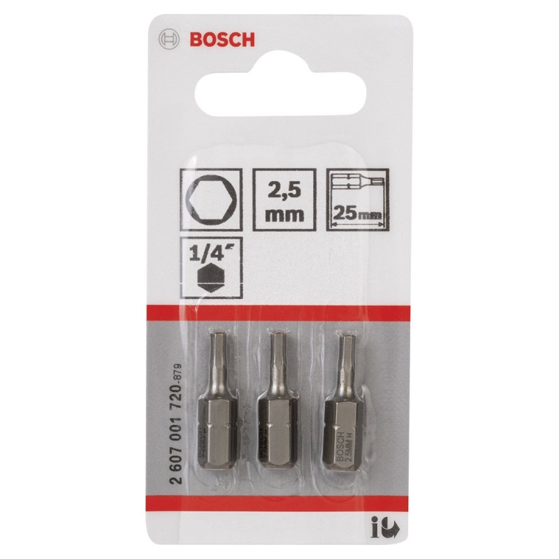 Bosch ExtraHard Vidalama Ucu HEX2.5*25 mm 3 lü