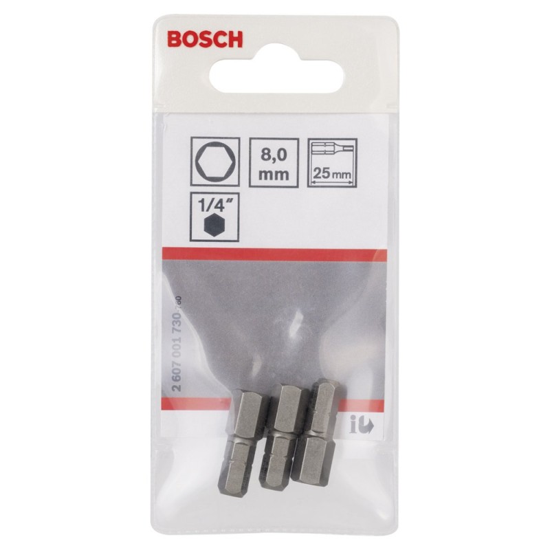 Bosch ExtraHard Vidalama Ucu HEX8*25 mm 3 lü