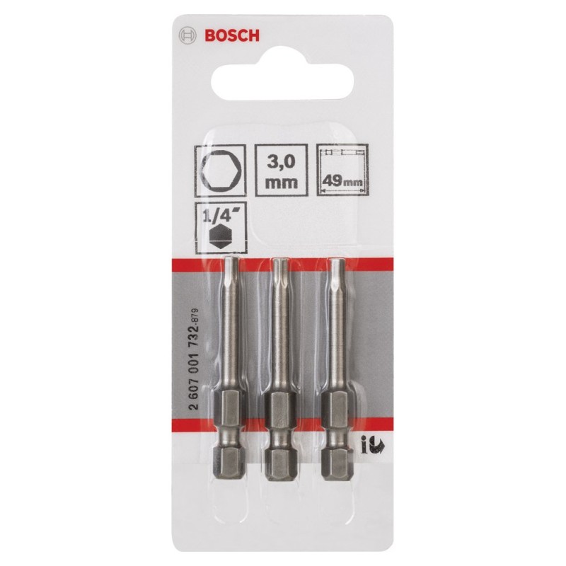 Bosch ExtraHard Vidalama Ucu HEX3*49 mm 3 lü
