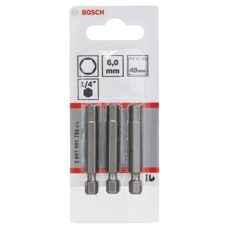 Bosch ExtraHard Vidalama Ucu HEX6*49 mm 3 lü