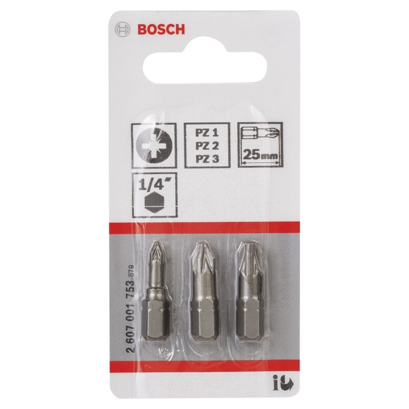 Bosch ExtraHard Vidalama Ucu PZ1/2/3*25mm 3 lü