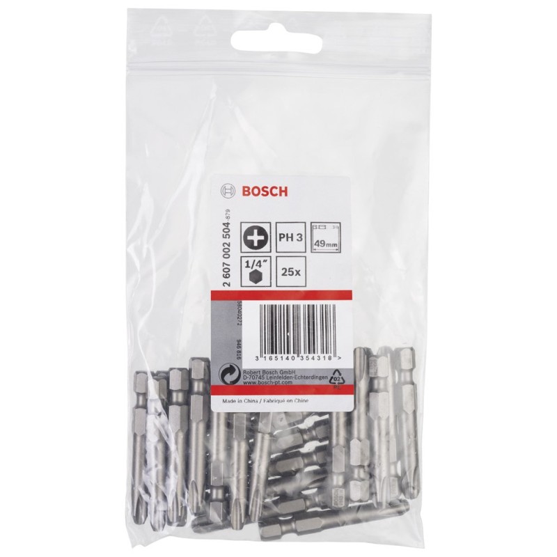 Bosch ExtraHard Vidalama Ucu PH3*49 mm 25 li