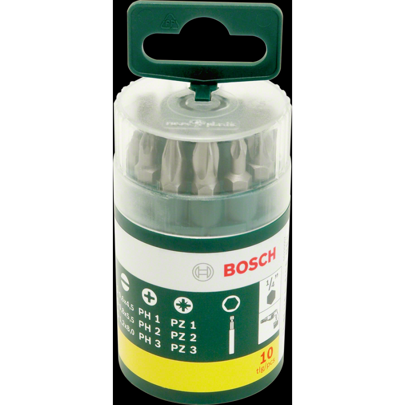 Bosch DIY-P 10 Parça Vidalama Ucu Seti PH+PZ+S