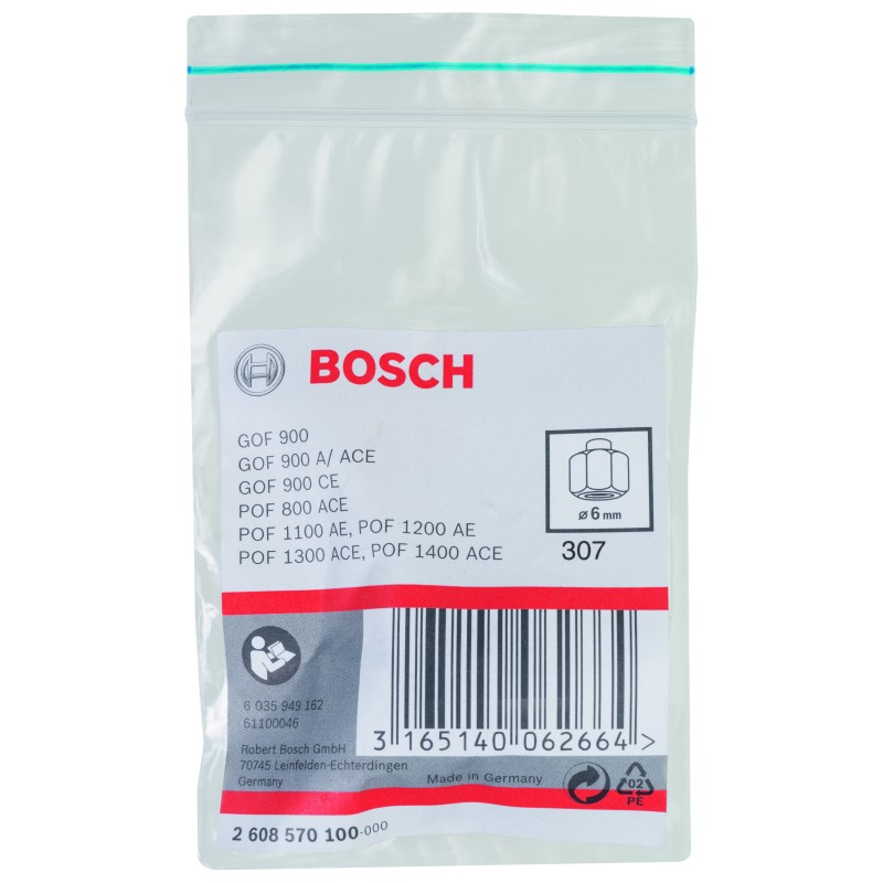 Bosch Freze Uyumlu Penset/Somun Ø6mm 19mm