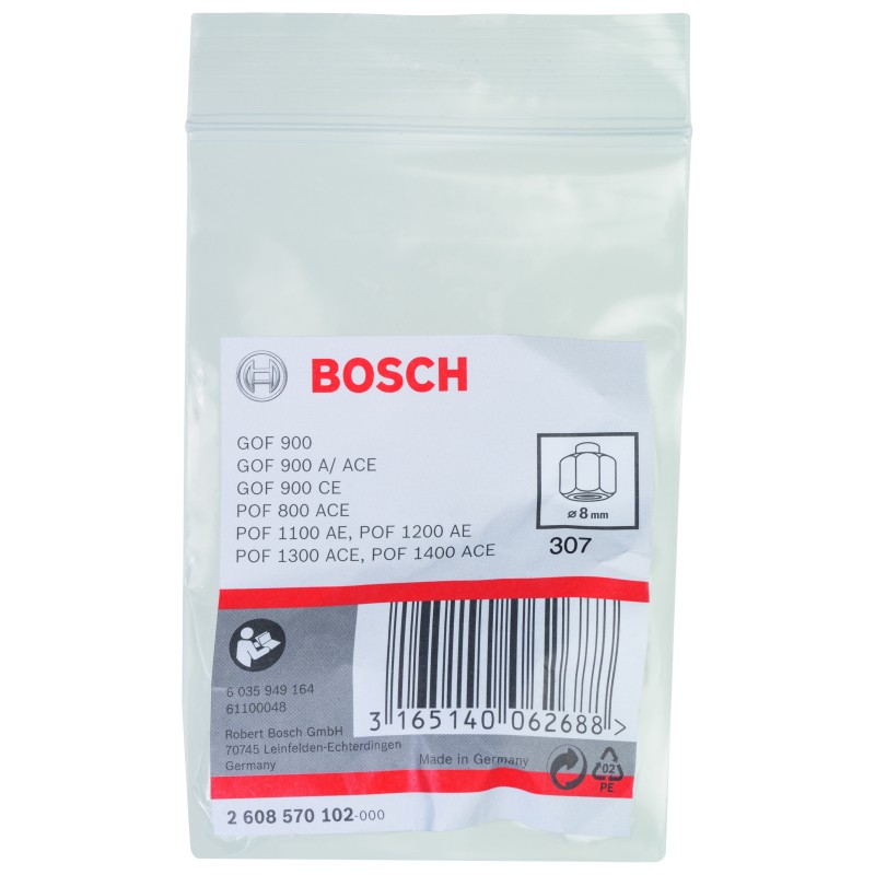 Bosch Freze Uyumlu Penset/Somun Ø8mm 19mm