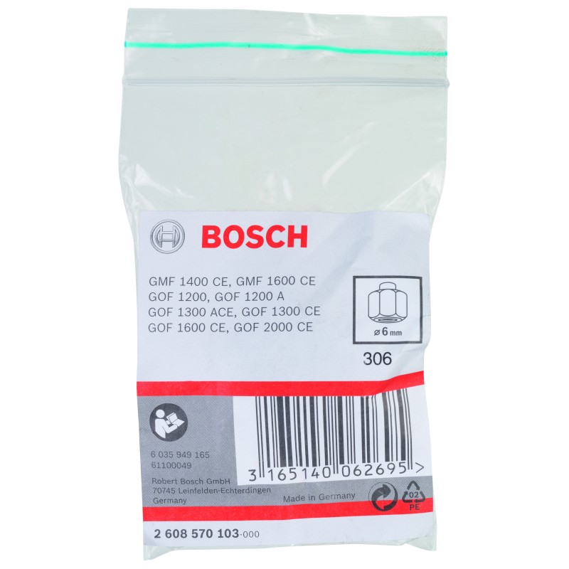 Bosch Freze Uyumlu Penset/Somun Ø6mm 24mm