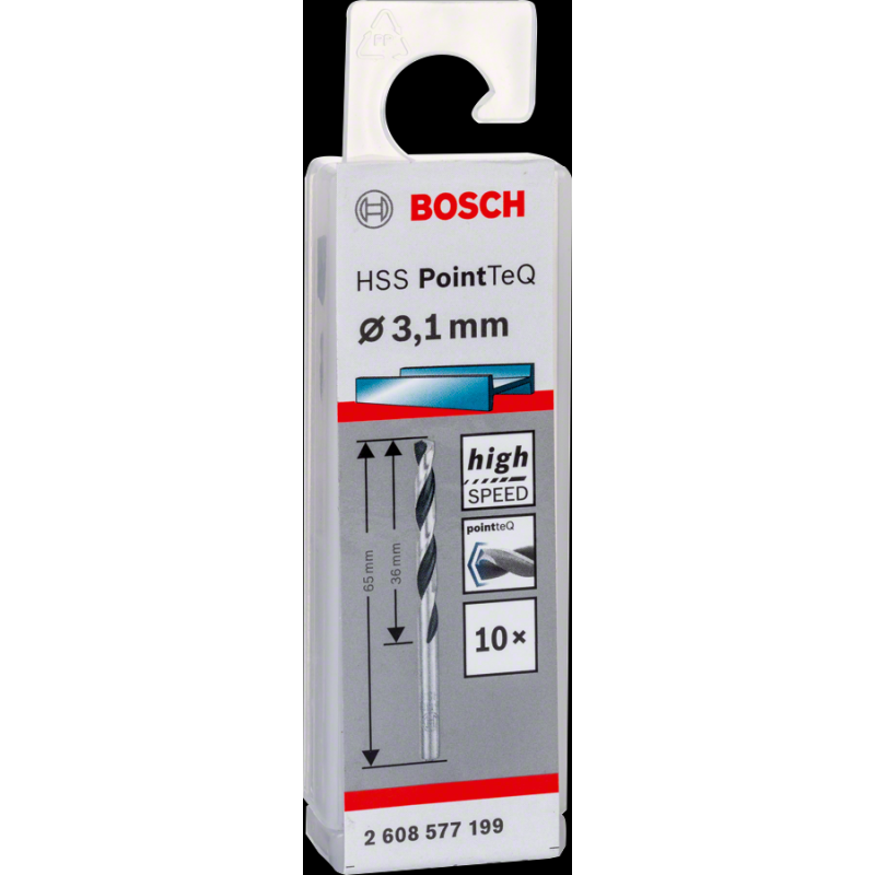 Bosch HSSPointTeQ Metal Matkap Ucu 3,1mm 10 lu