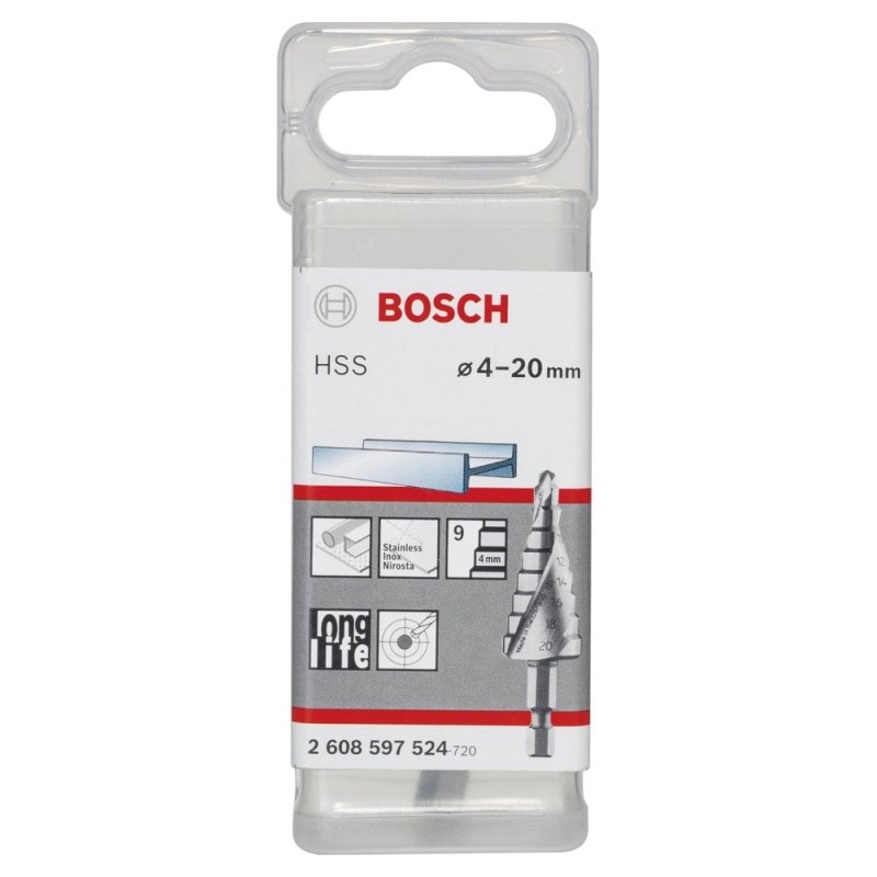 Bosch HSS 9 Kademeli Matkap Ucu HEX 4-20mm