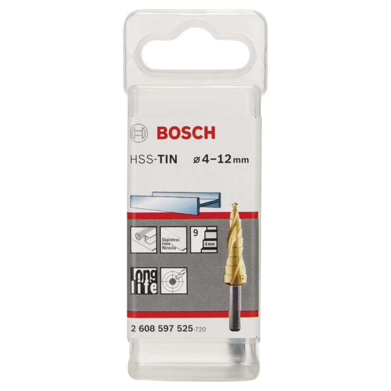 Bosch HSS-TiN 9 Kademeli Matkap Ucu 4-12 mm