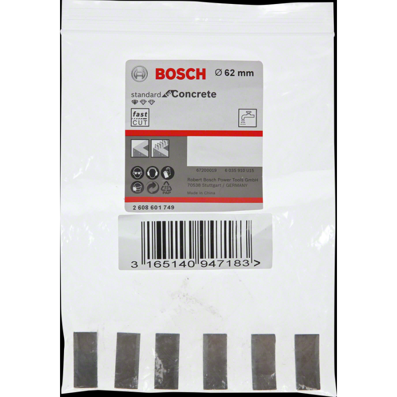 Bosch PRO Elmas Karot Segmanı Ø62mm 6 lı