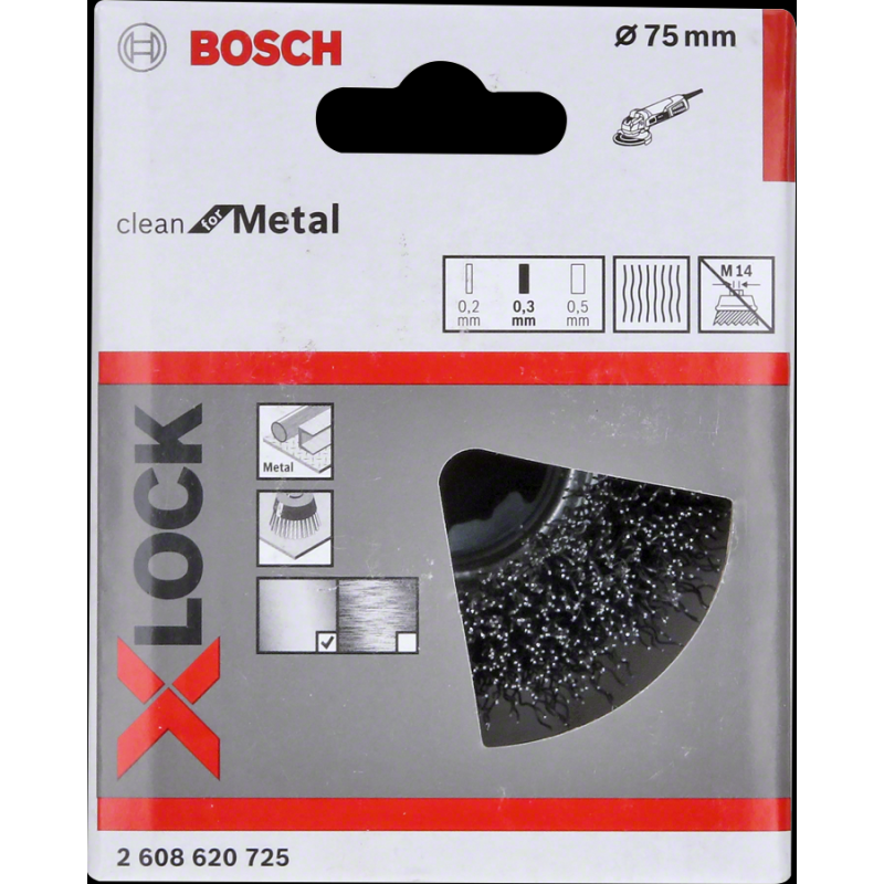 Bosch PRO Metal Cean X-LOCK Tel Fırça 75*0,3mm
