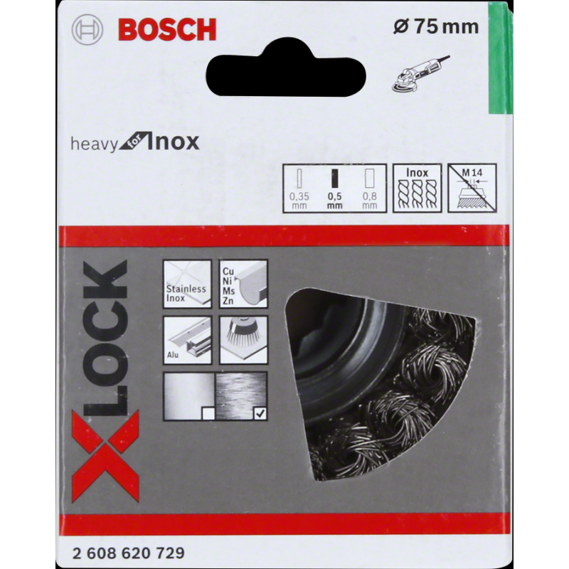 Bosch PRO SS Clean X-LOCK Burgulu Fırça 75*0,5mm
