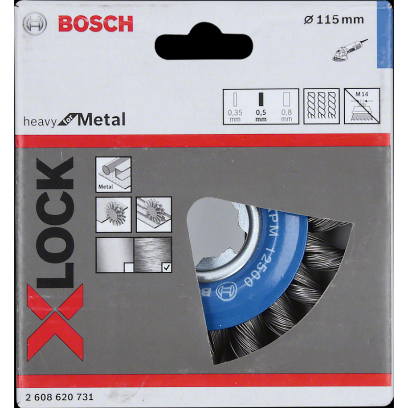 Bosch PRO Metal Heavy X-LOCK BurguluYuv.Fırça 115*0,5