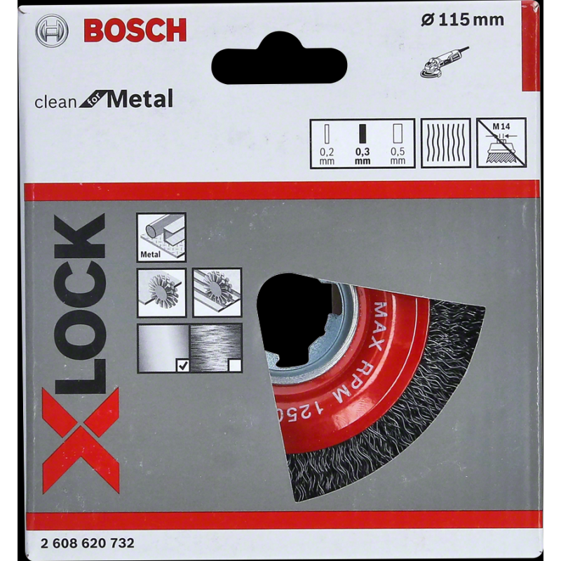 Bosch PRO Metal Clean X-LOCK Saçaklı Yuv.Fırça 115*0,3