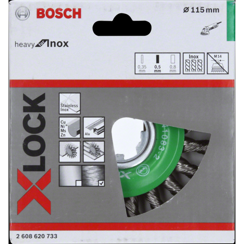 Bosch PRO SS Heavy XLOCK Burgulu Yuv.Fırça115*0,5