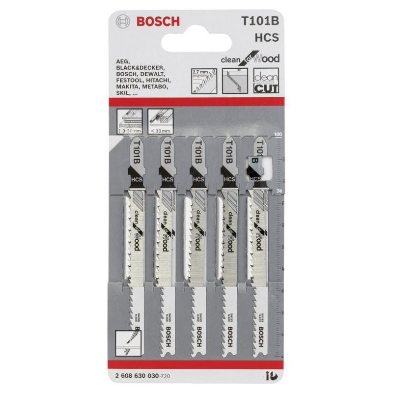 Bosch Dekupaj Bıçağı CleanforWood T101B 5 li