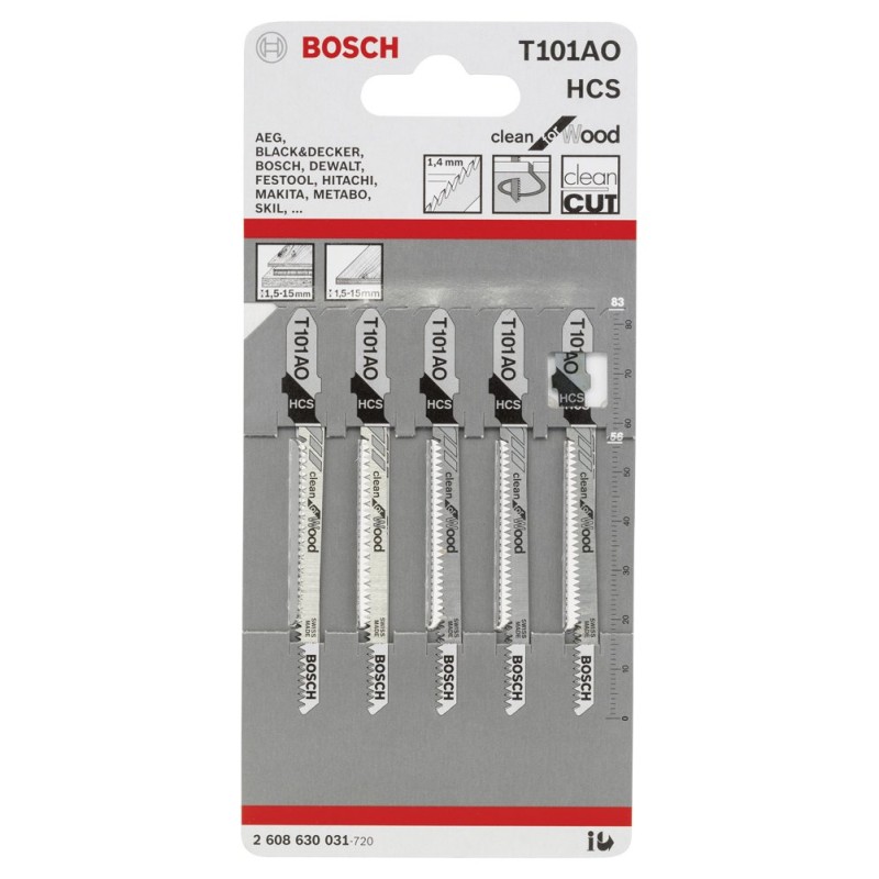Bosch Dekupaj Bıçağı CleanforWood T101AO 5 li