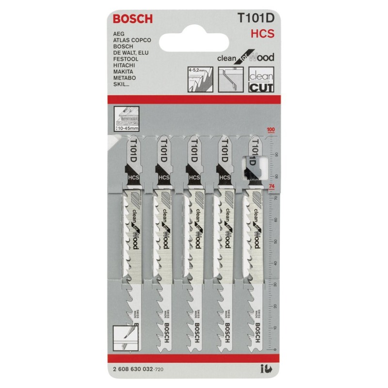 Bosch Dekupaj Bıçağı CleanforWood T101D 5 li
