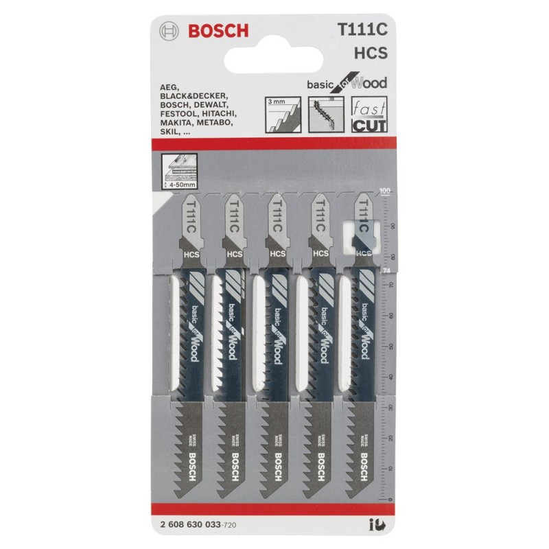 Bosch Dekupaj Bıçağı BasicforWood T111C 5 li