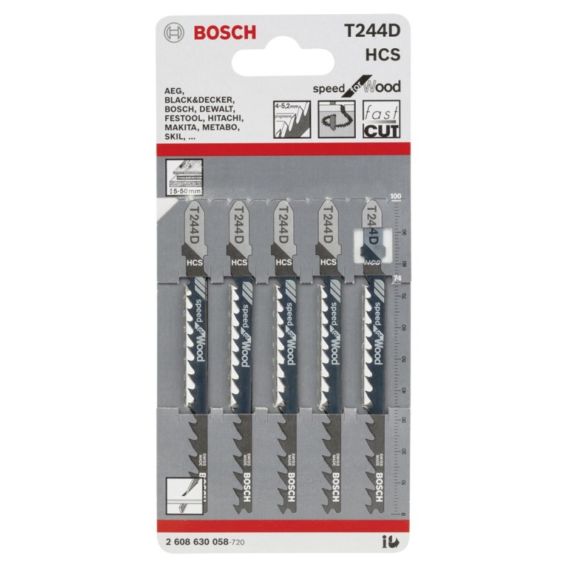 Bosch Dekupaj Bıçağı SpeedforWood T244D 5 li