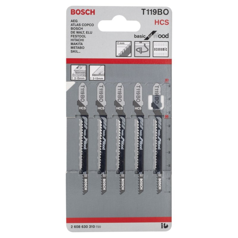 Bosch Dekupaj Bıçağı BasicforWood T119BO 5 li
