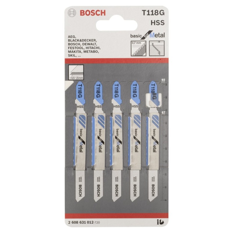 Bosch Dekupaj Bıçağı BasicforMetal T118G 5 li