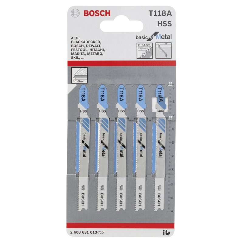 Bosch Dekupaj Bıçağı BasicforMetal T118A 5 li