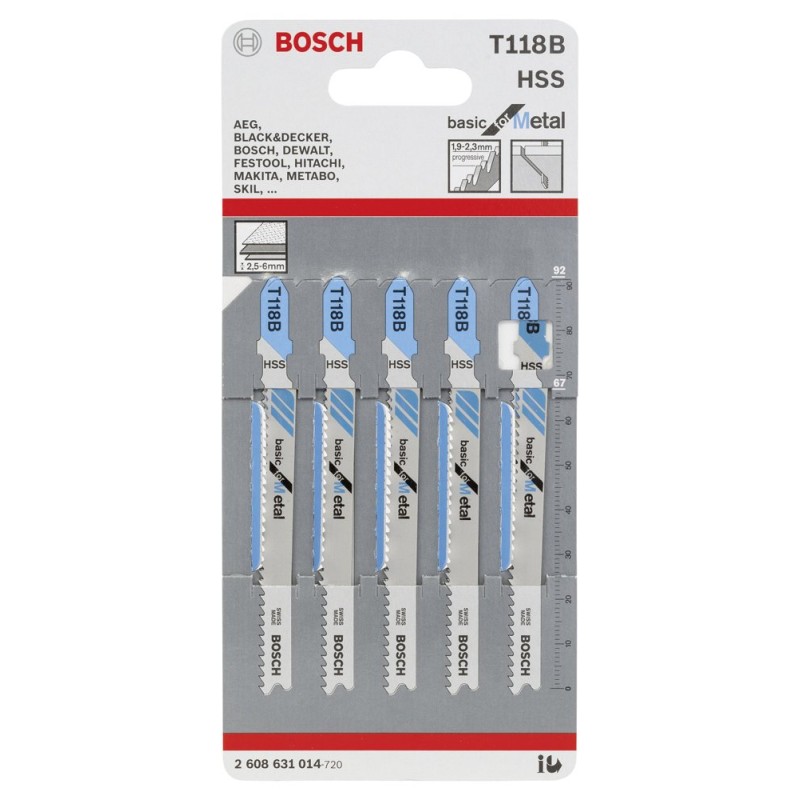 Bosch Dekupaj Bıçağı BasicforMetal T118B 5 li