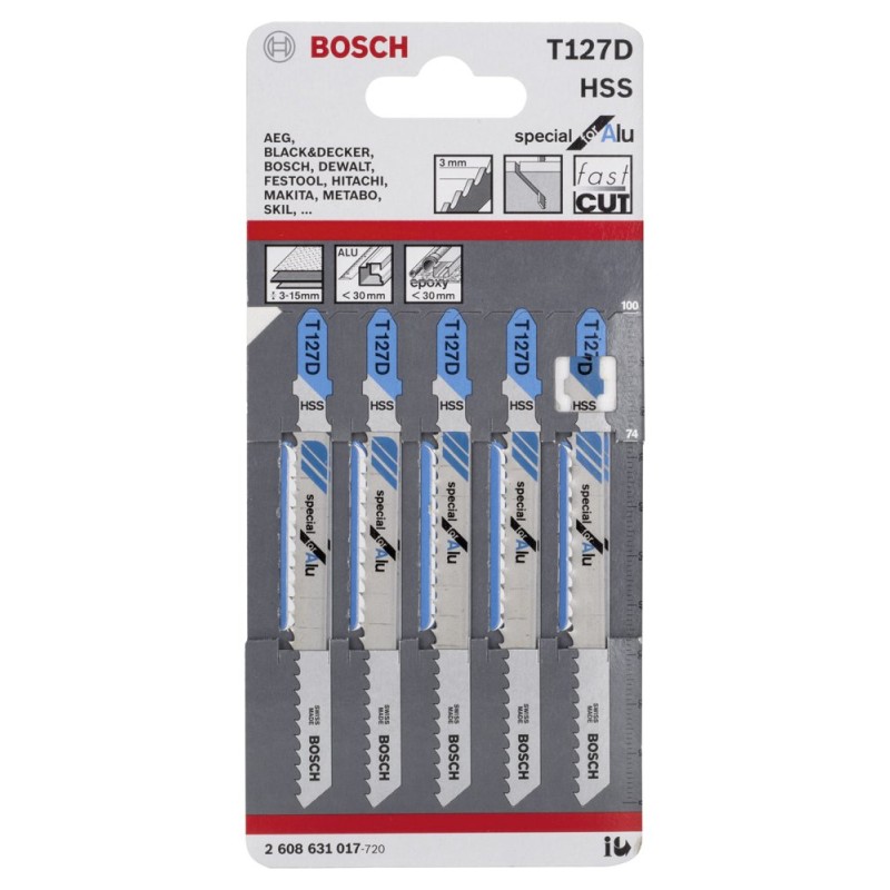Bosch PRO Alu Dekupaj Bıçağı T127D 5 li