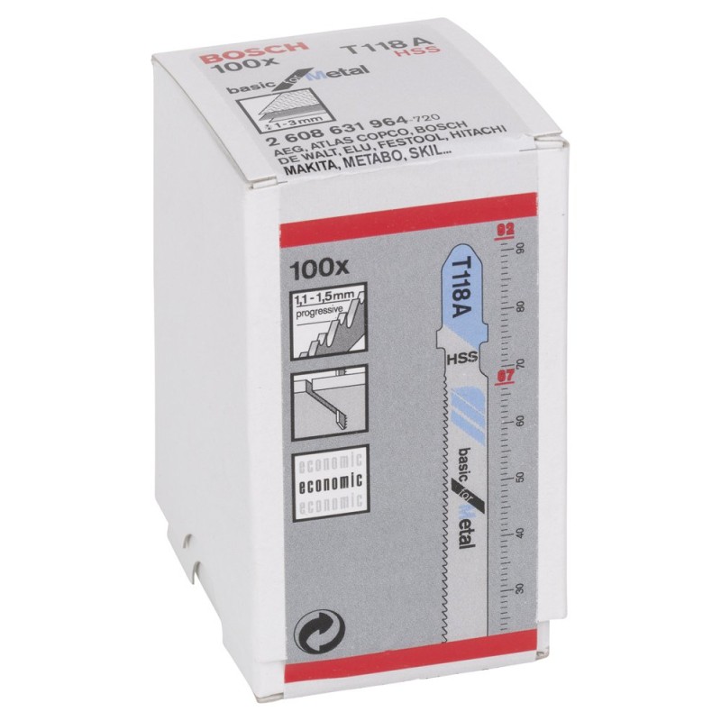 Bosch Dekupaj Bıçağı BasicforMetal T118A 100lü