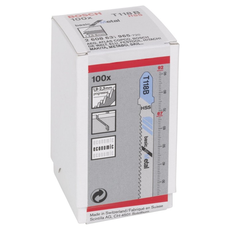 Bosch Dekupaj Bıçağı BasicforMetal T118B 100lü