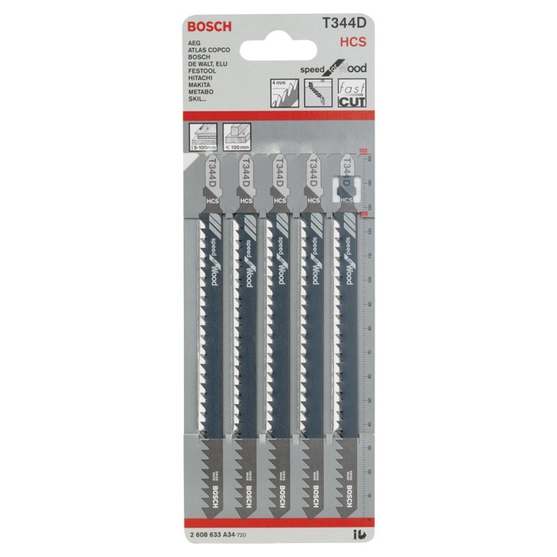 Bosch Dekupaj Bıçağı SpeedforWood T344D 5 li