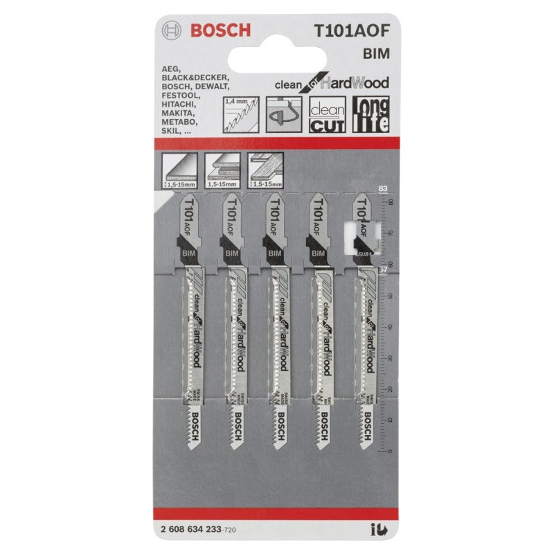 Bosch PRO Hardwood Clean Dekupaj Bıçağı T101AOF 5 li