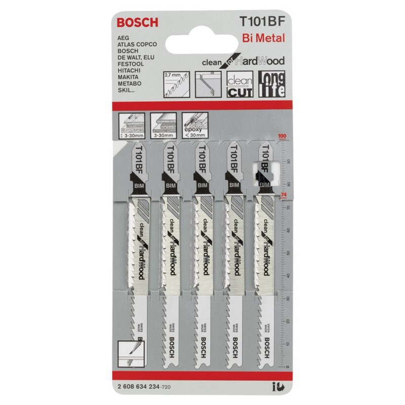 Bosch PRO Hardwood Clean Dekupaj Bıçağı T101BF 5 li
