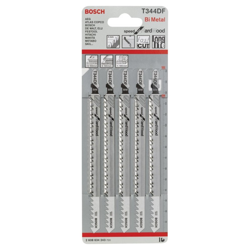 Bosch PRO Hardwood Fast Dekupaj Bıçağı T344DF 5 li