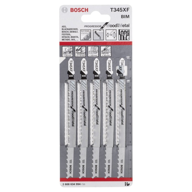 Bosch PRO Multi Material Dekupaj Bıçağı T345XF 5 li