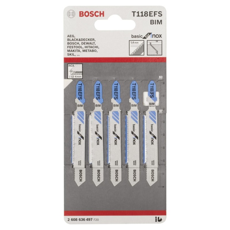 Bosch PRO Stainless Steel Dekupaj Bıçağı T118EFS 5 li