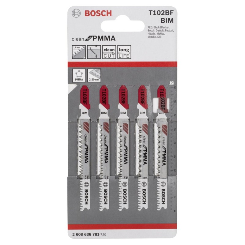Bosch PRO Plastics PMMA Clean Dekupaj Bıçağı T102BF 5 li