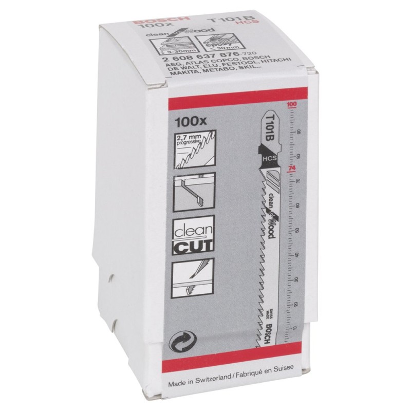 Bosch Dekupaj Bıçağı CleanforWood T101B 100 lü