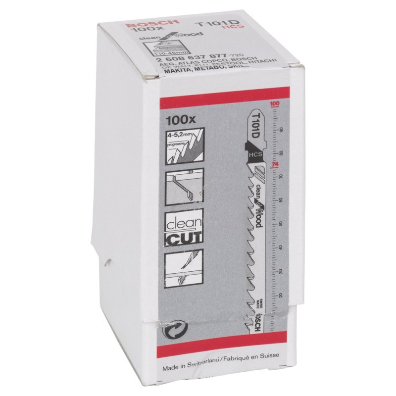 Bosch Dekupaj Bıçağı CleanforWood T101D 100 lü