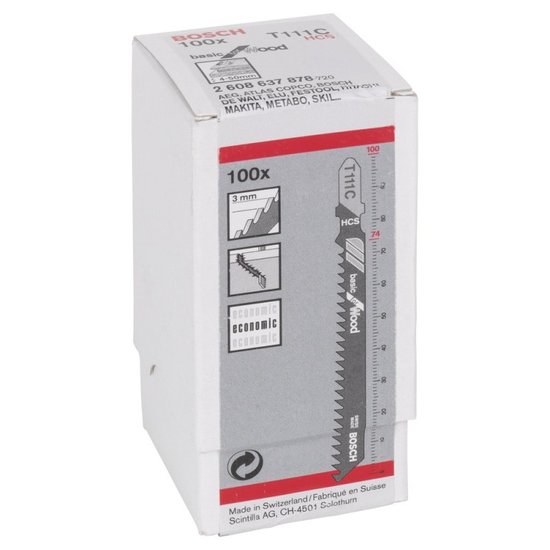 Bosch Dekupaj Bıçağı BasicforWood T111C 100 lü